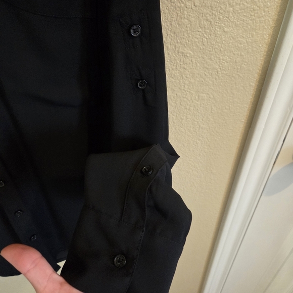 Express Women Portofino Black Button up Shirt With Rhinestones Size Small Career - Picture 10 of 14